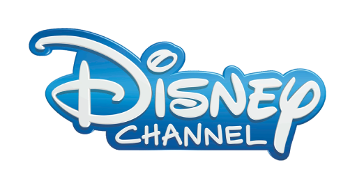 The image shows the Disney Channel logo with Disney in large, white script and Channel in white, bold uppercase letters below, all set against a blue background.